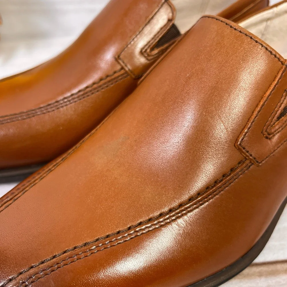 Florsheim Kids Reveal‎ Bikeslip Cognac Leather Dress Shoes Loafers 1 1M